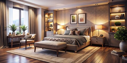 Discover a sophisticated tilt-shift bedroom with contemporary Lea furniture, designed to enhance cozy interiors and cultivate a warm, inviting