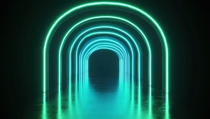 Fototapeta premium Neon Archway Tunnel