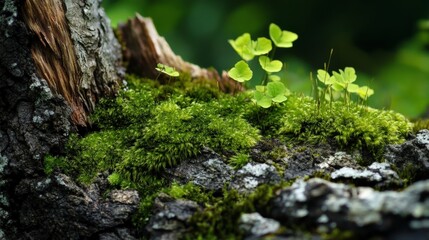 Fototapeta premium Enchanting Woodland Sanctuary: Mossy Haven in the Forest