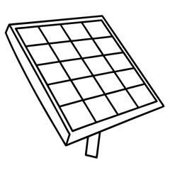 Solar panel line art vector