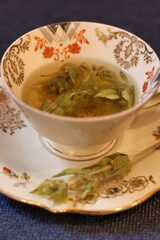 Greek mountain tea in a decorative cup