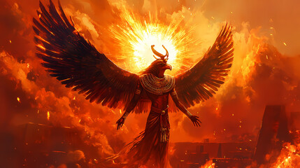 Egyptian god ra re( the sun god and one of the most important deities in ancient egyptian religion.). Sun God. Illustration