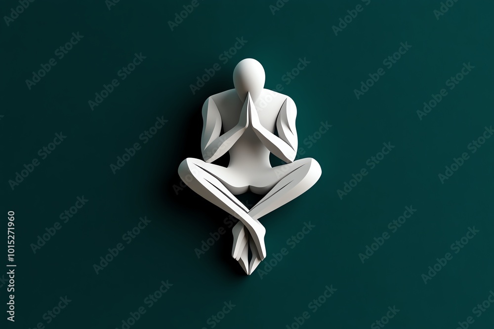 Poster Simple minimalist icon of a person prioritizing self-interest, with clean lines and geometric shapes illustrating the focus on the individual