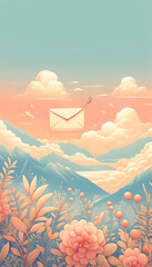 mailing illustration with pastel colors
