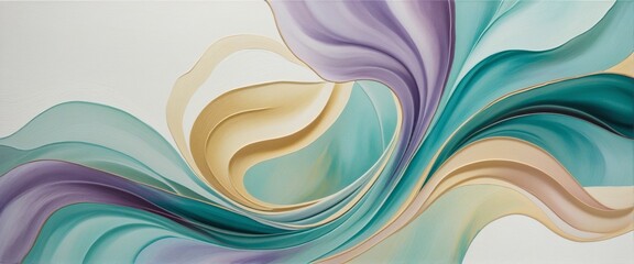 Abstract Fluidity with LightGoldenRodYellow and Cyan Hues