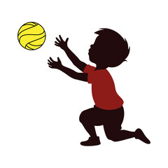 child playing basketball