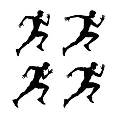 silhouette of a man running