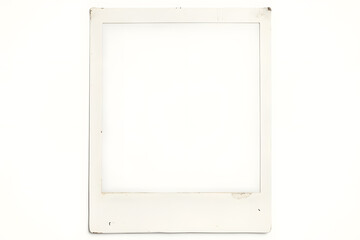 Polaroid photo frame with blank white background, vintage style, copy space