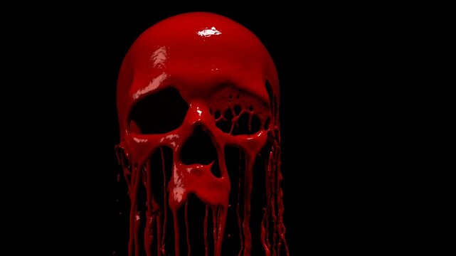 Bloody skull - Skull made out of dripping and oozing blood