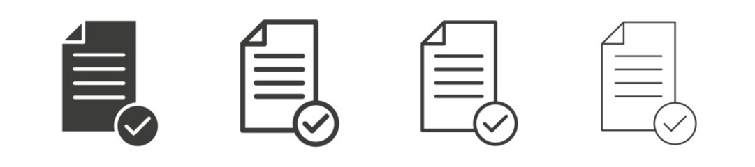 Accept document liner icon vector set.