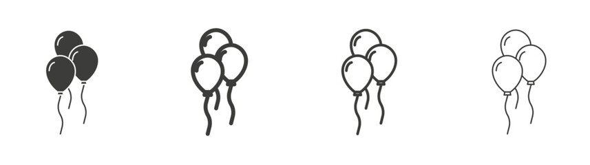 Balloons liner icon vector set. © Witty
