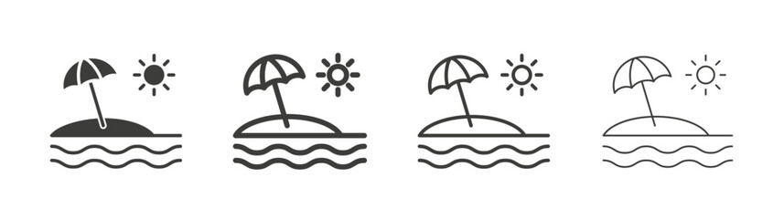 Beach liner icon vector set.