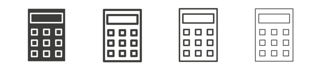 Calculator liner icon vector set.