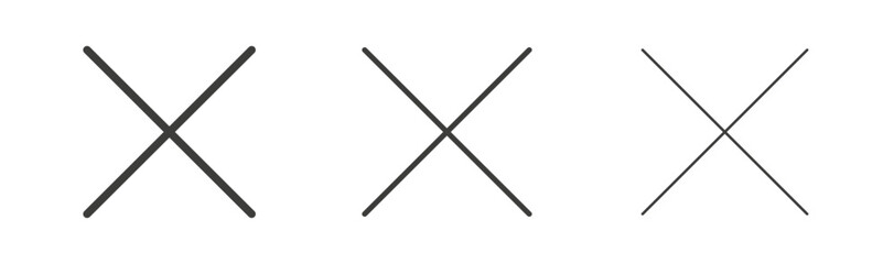 Cancel liner icon vector set.