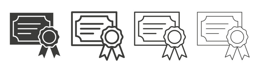 Certificate liner icon vector set.