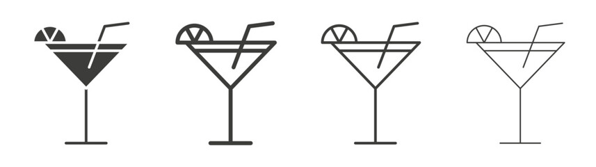 Cocktail liner icon vector set.