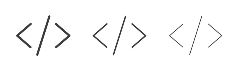 Code liner icon vector set.