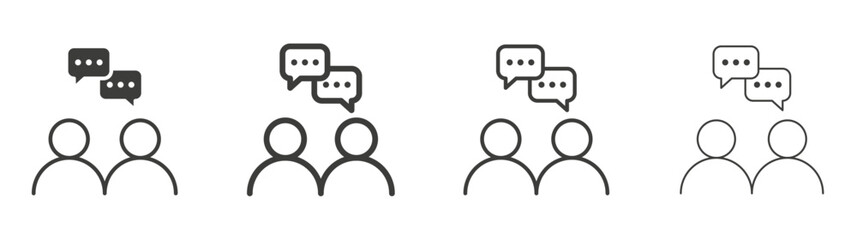 Communication liner icon vector set.