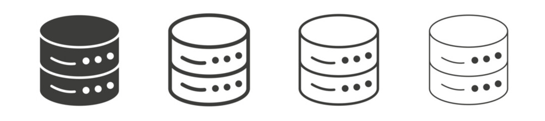 Database liner icon vector set.