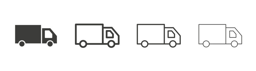 Delivery van liner icon vector set.