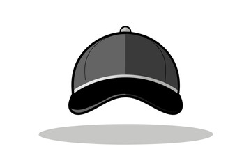 Elegant baseball cap on a blank gray background rendered in vector art