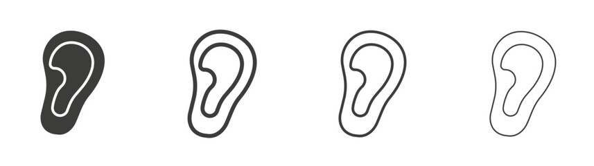Ear liner icon vector set.
