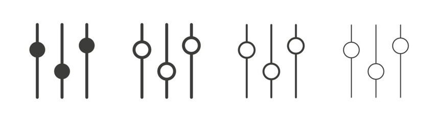 Equalizer liner icon vector set.