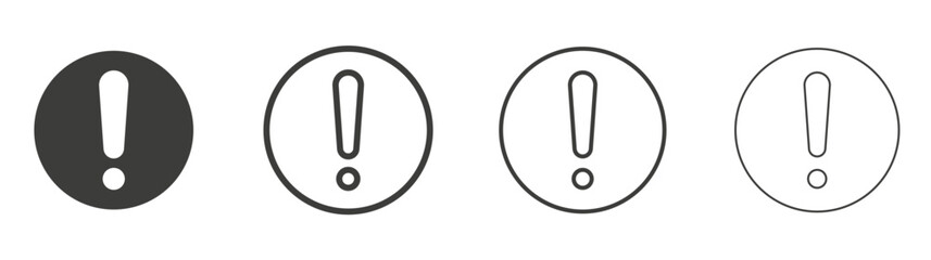 Exclamation button liner icon vector set.