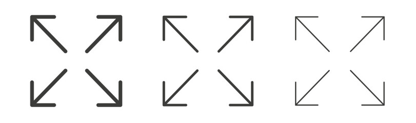 Expand liner icon vector set.