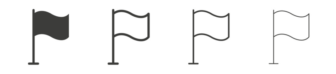 Flag liner icon vector set.