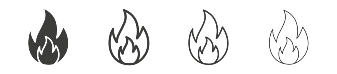 Flame liner icon vector set.