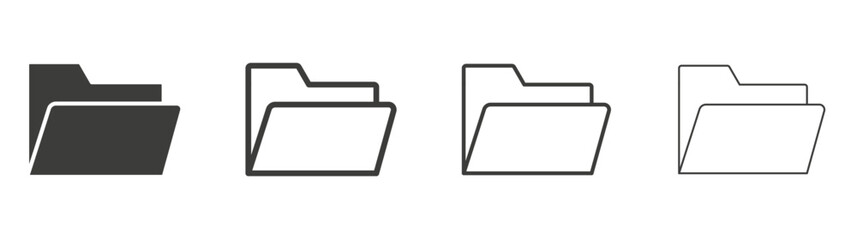 Folder liner icon vector set.