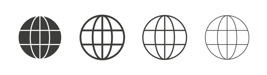 Globe liner icon vector set.