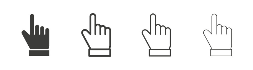 Hand pointer liner icon vector set.