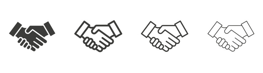 Handshake liner icon vector set.
