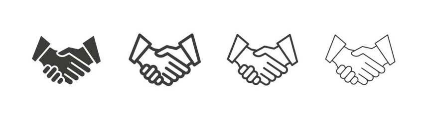 Handshake liner icon vector set.