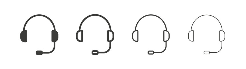 Headphones liner icon vector set.