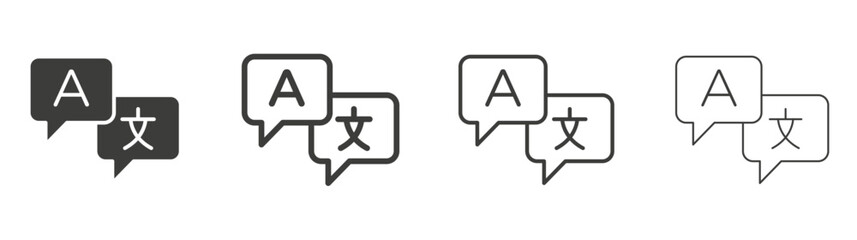 Language liner icon vector set.