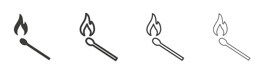 Matches liner icon vector set.