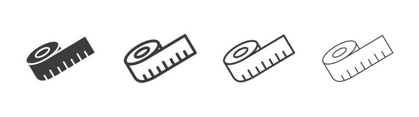 Meter tape liner icon vector set.
