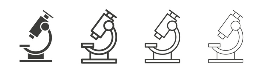 Microscope liner icon vector set.