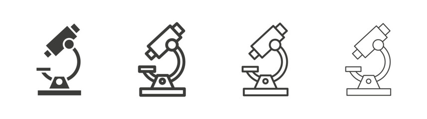 Microscope liner icon vector set.