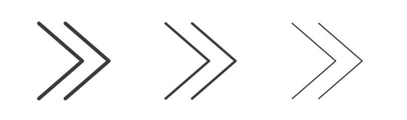 Next arrow liner icon vector set.