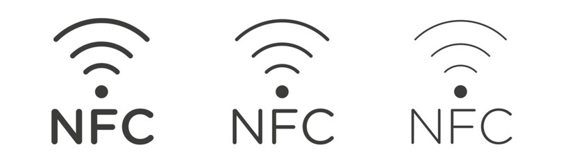 NFC liner icon vector set.