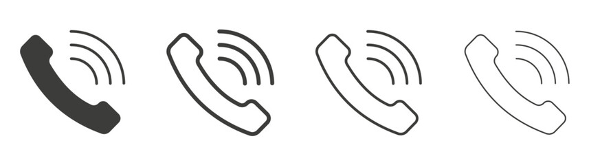 Phone call liner icon vector set.
