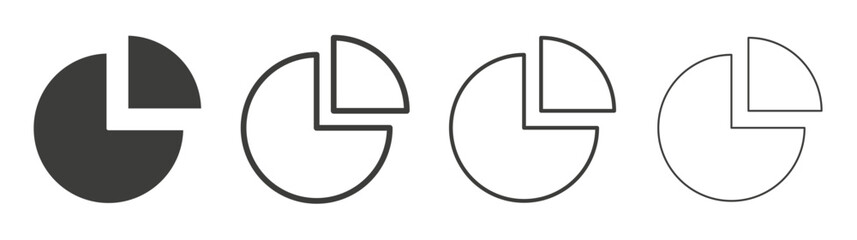 Pie chart liner icon vector set.