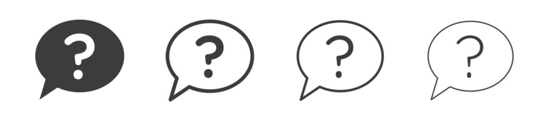 Question liner icon vector set.