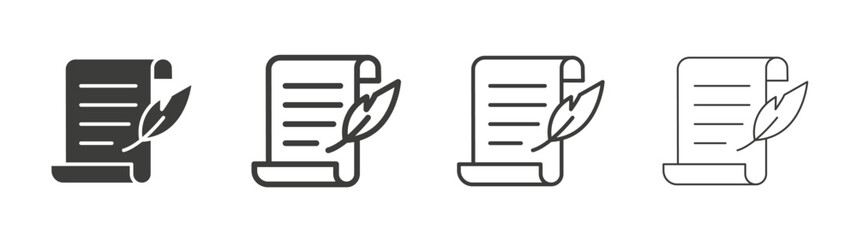 Quill liner icon vector set.