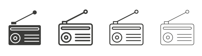 Radio liner icon vector set.