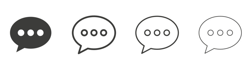 Speech bubble liner icon vector set.